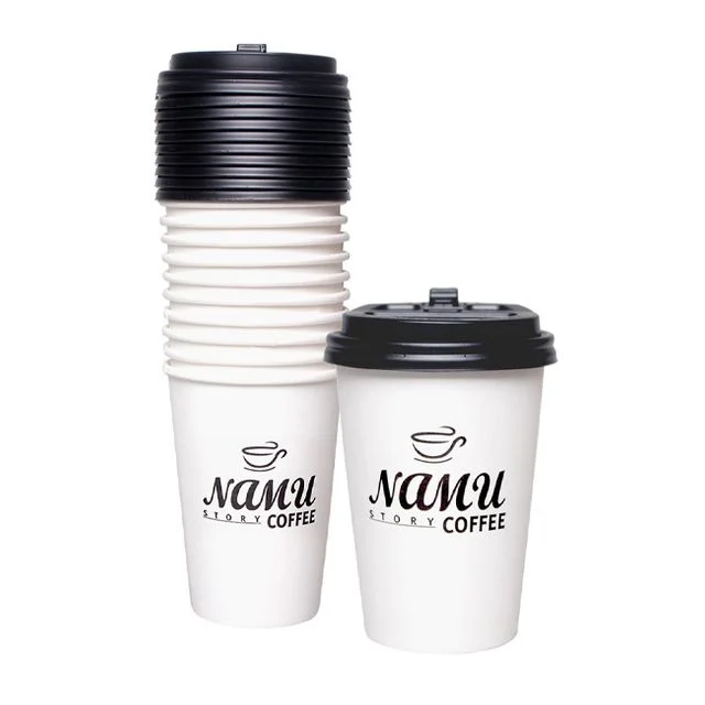 일회용 뚜껑+종이컵 세트 385ml 10개입 1P 테이크아웃