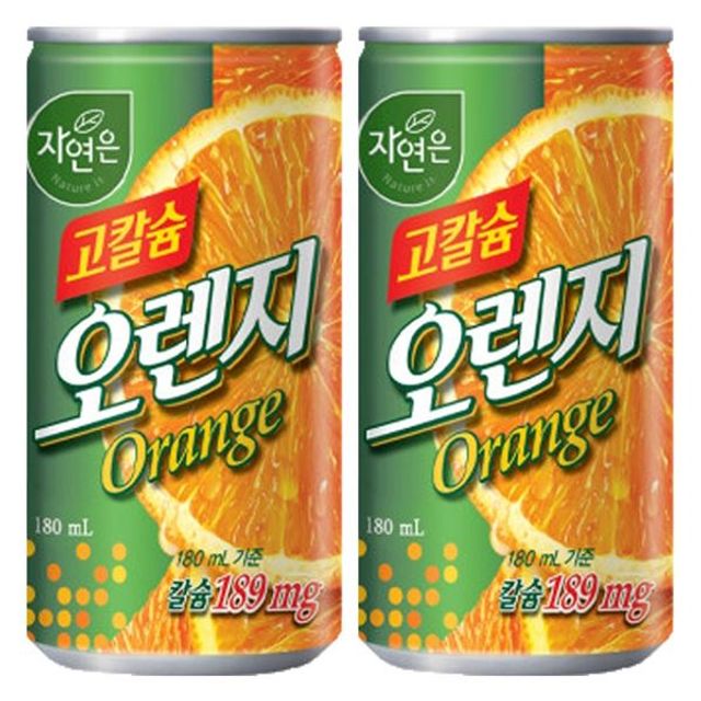 웅진 자연은 고칼슘 오렌지 180ml x 60캔 (30캔x GWM