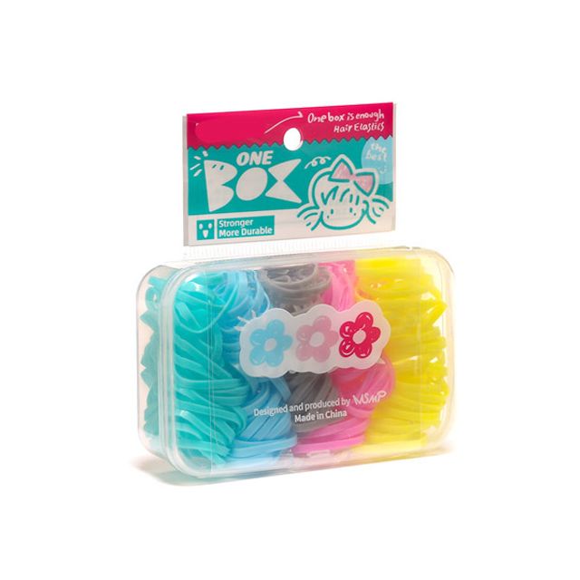 헤어고무줄 색상랜덤 사각케이스 160PCS