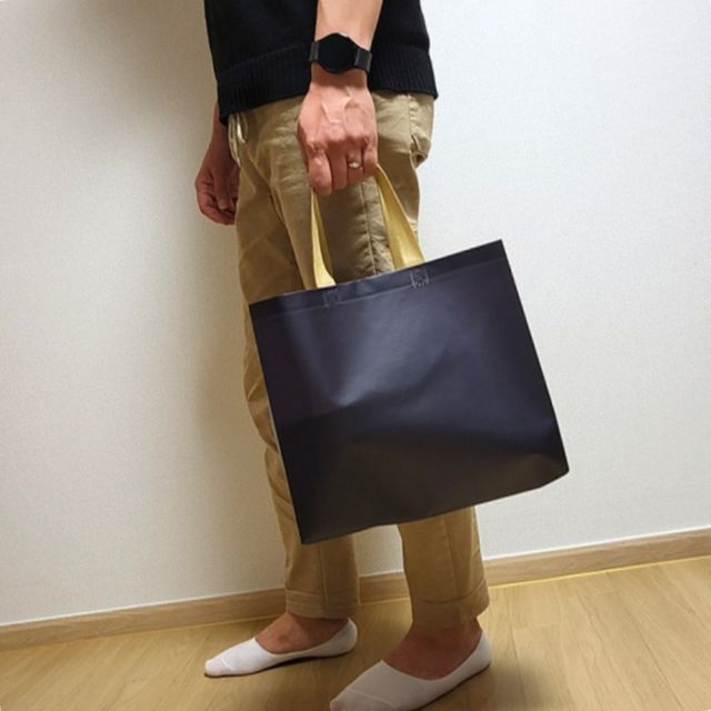 튼튼한부직포가방 질긴쇼핑백 다용도 부직포 쇼핑백 소형 네이비