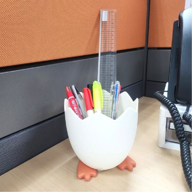 달걀모양 펜홀더 연필꽂이, 다용도 거치대 데스크 정리함