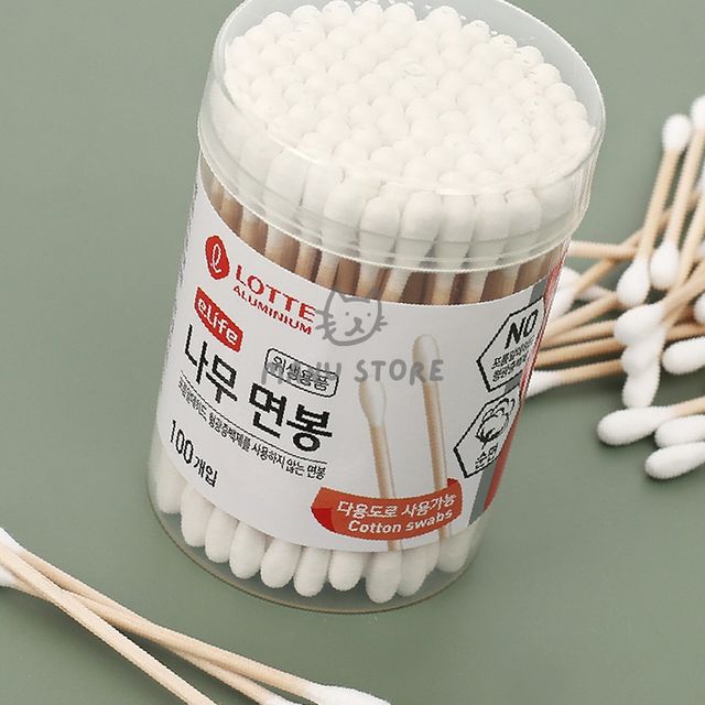화장면봉 면봉대용량 나무 면봉 100개입 원형