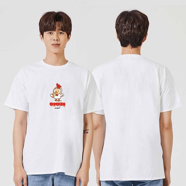 치킨 반팔티 라운드티 가족티 커플티 단체티 동호회