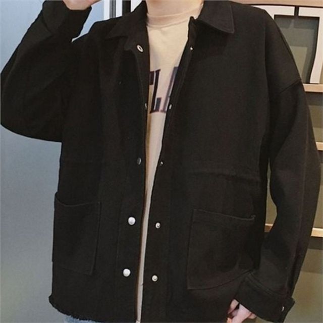 데님 자켓 오버핏 자켓 루즈핏 트러커 캐주얼 워싱 남성 데일리 간절기 기본