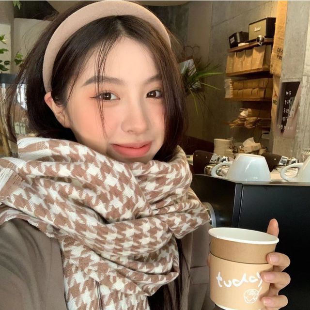 커플 체크 머플러 숏목도리 쁘띠 스카프 겨울 코디