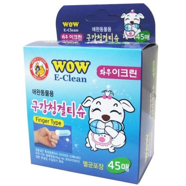 강아지귀세정제 구강 45매 강아지용품 청결티슈