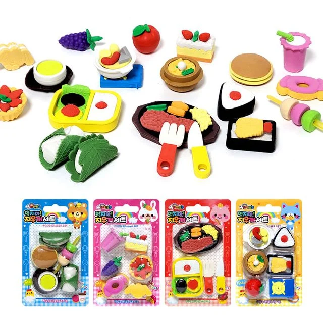 음식모형 지우개세트 12개 혼합 - 소꿉놀이 문구 선물 아이들 인기