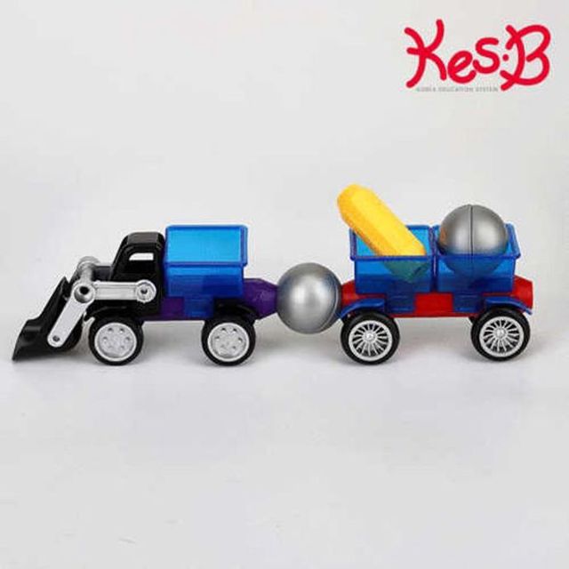유아 감각발달 교구 크리에듀 믹스매치 자석차 52PCS