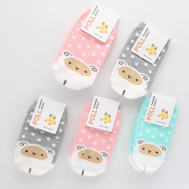 아동 귀염 양 케릭터 국산 양말 다양한 5켤레묶음