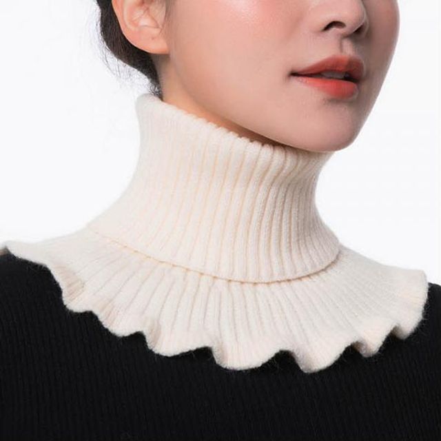 여성 겨울 패션 페이크 넥 워머 레이어드 목폴라