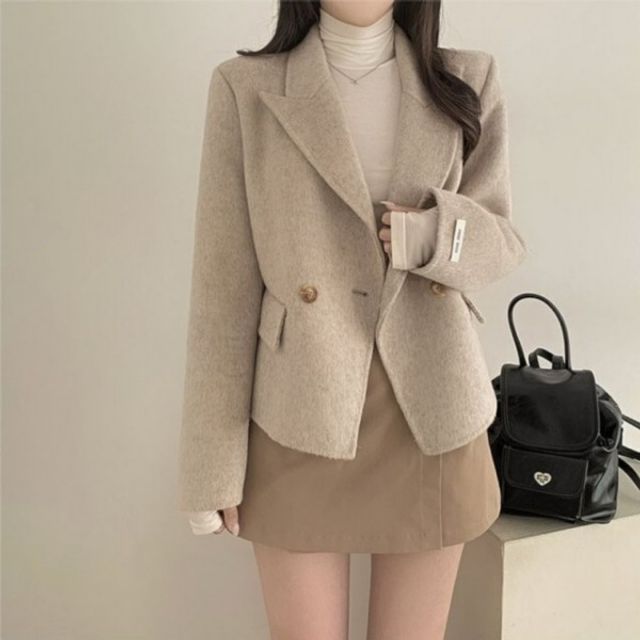 미니멀 자켓핏 숏코트 페미닌룩 올데이 데일리룩커플룩 심플룩