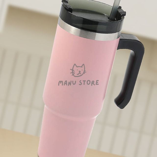 텀플러 커피 보온보냉 빨대 텀블러 900ml 핑크