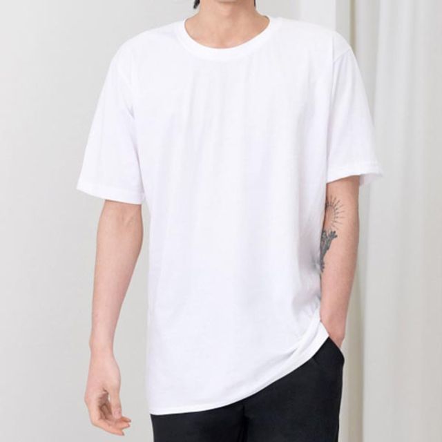 남성 롱반팔 티셔츠 면 긴팔 티 여름 긴팔티