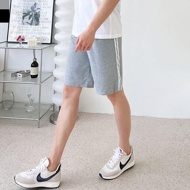 커플 남성 2 줄 5부트레이닝 반바지 하의