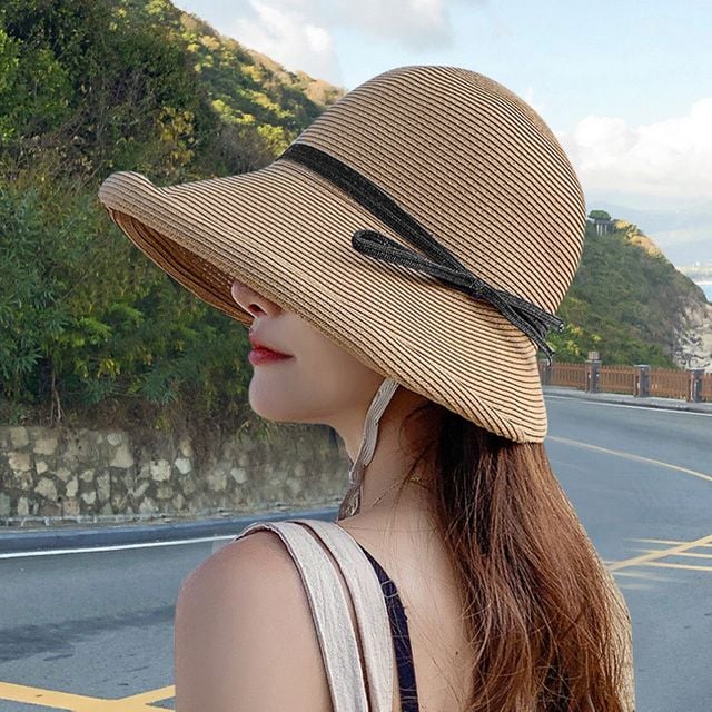 여성 여름 바캉스모자 1P 모자끈 탈부착 해변 비치햇
