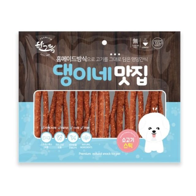 댕이네맛집 소고기스틱 300g - 반려견 치아 건강 간식
