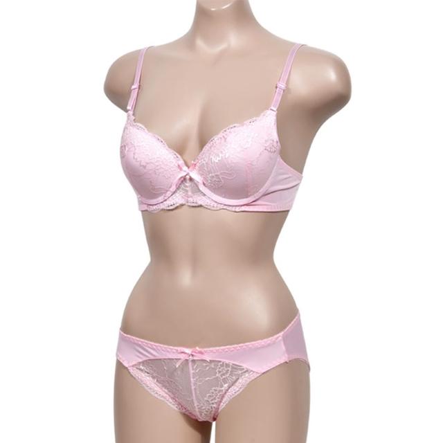 여성 플라워패턴 와이어 몰드 A컵브라 레이스팬티세트