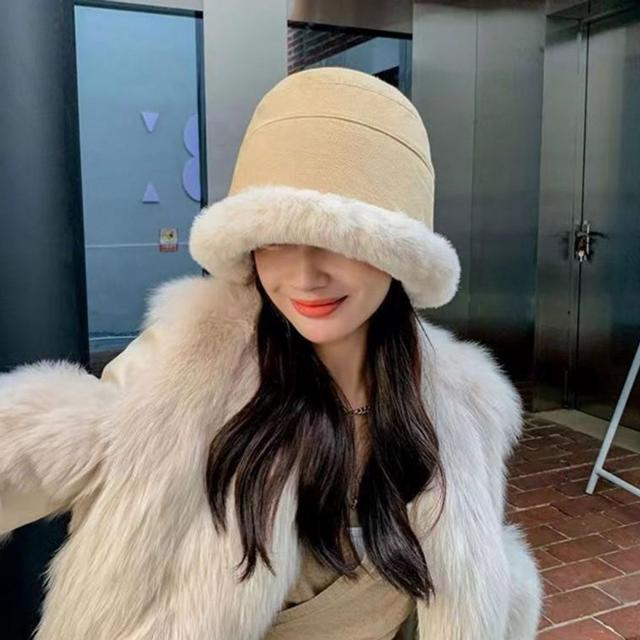밍크 보넷모자 벙거지 퍼 버킷햇 양면