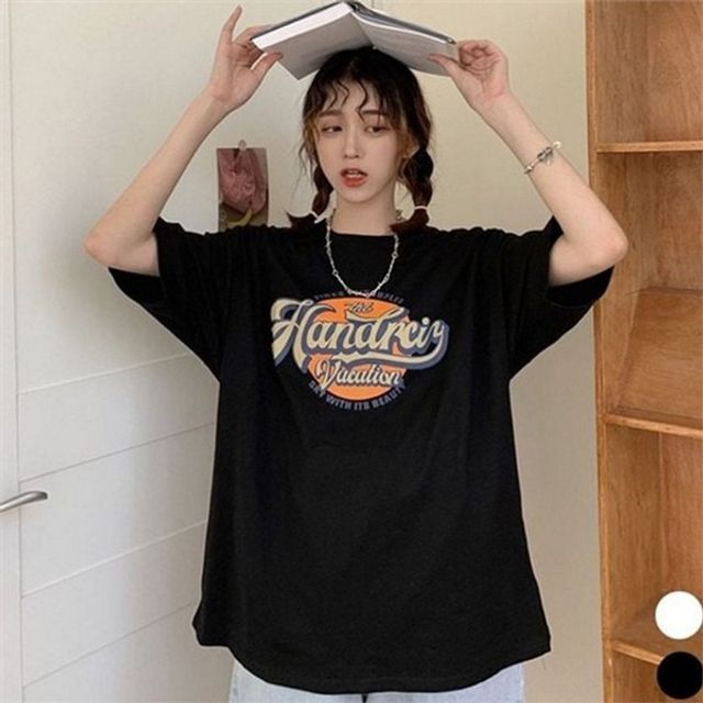 오버핏 여성 반팔 티셔츠 기본 여성 라운드 티셔츠 데일리 무지티셔츠