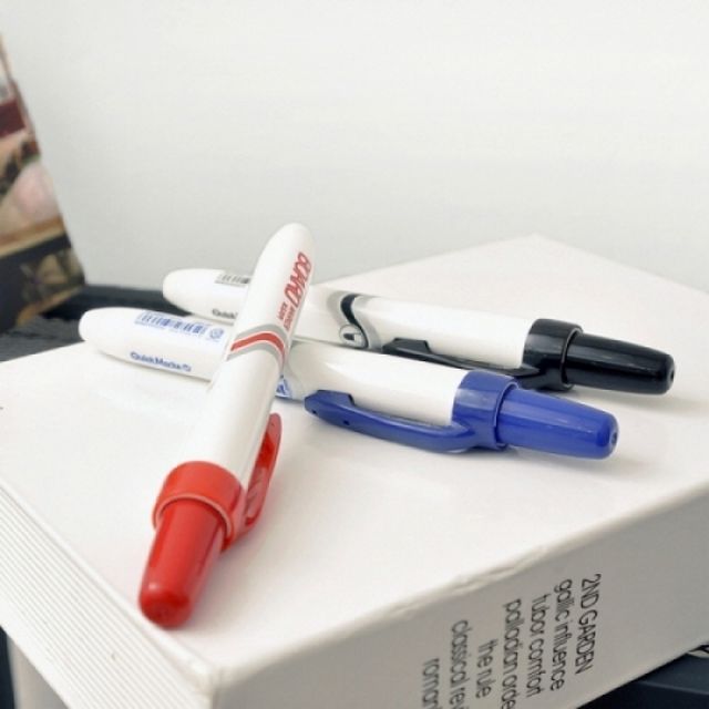 저스트클릭 마카펜 박스 노크식 보드마카 적색 흑색 오피스용품 화이트보드 빨강