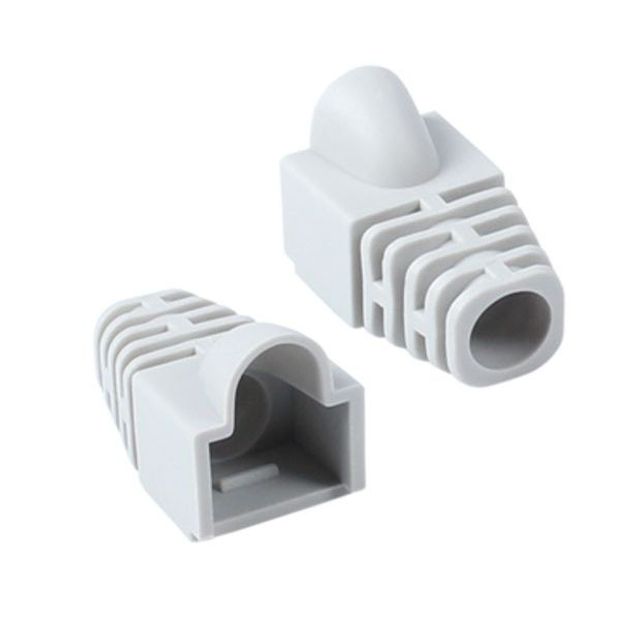 RJ 45 CAT.6 통부트 7파이 그레이 100개 보호캡