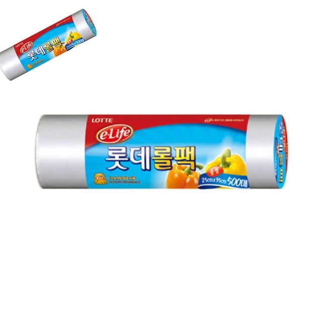 롯데 롤팩25x35x500매 카페비닐봉투 비닐롤백 위생롤백 위생비닐