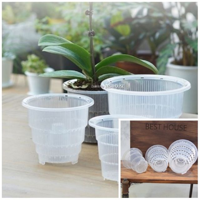매쉬포트 슬릭화분 난재배용 플라스틱 타공 화분 18cm 플라스틱화분 타공화분 원형화분 화분용품