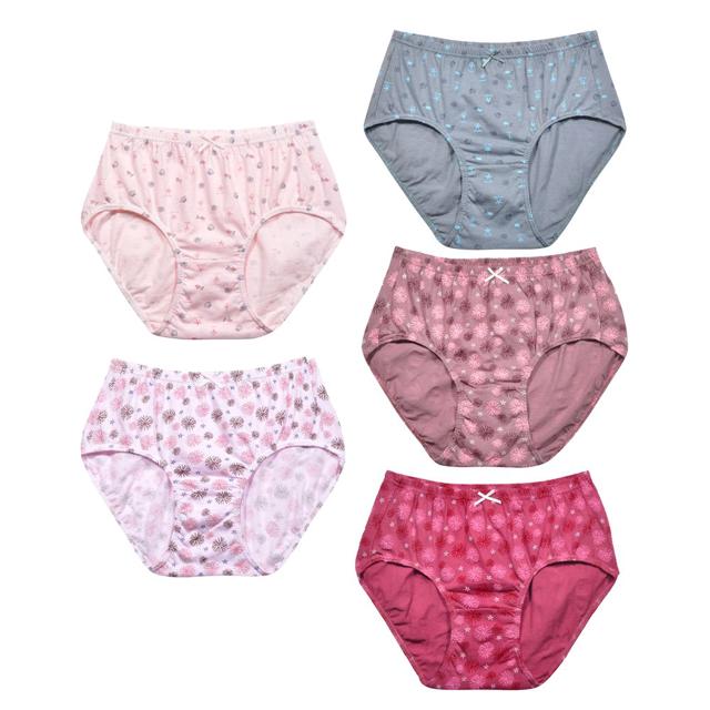 여자 면팬티세트 5매 꽃무늬 맥시 할머니 엄마팬티