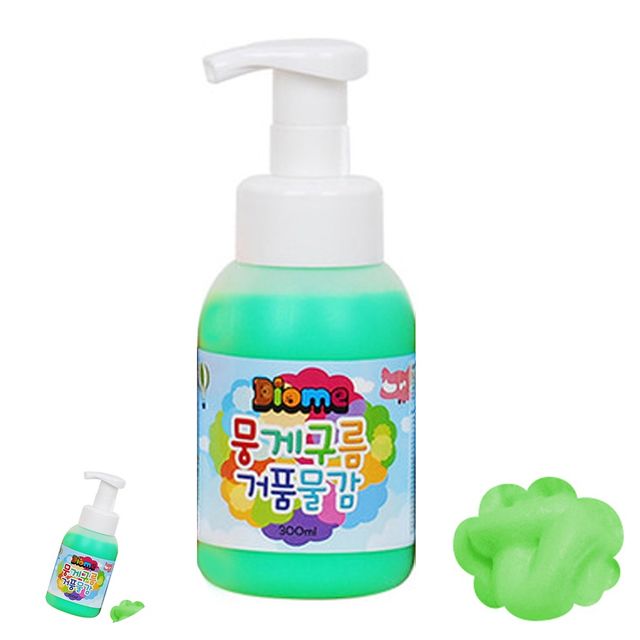 그리기놀이 그리기수업 미술놀이 뭉게구름 거품물감 300ml 형광초록