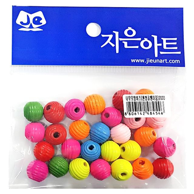 혜명몰 나무모양비즈(원형골뱅이중) 나무공예재료 비즈목걸이재료 나무비즈 원목비즈 비즈팔찌재료