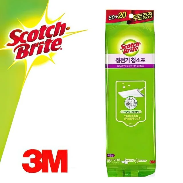 3M 일회용 정전기 청소포 표준형 청소물티슈 리필80매 패드