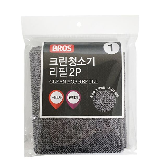 f크린청소기 리필2p (32x29) 0187 극세사 교체형걸레
