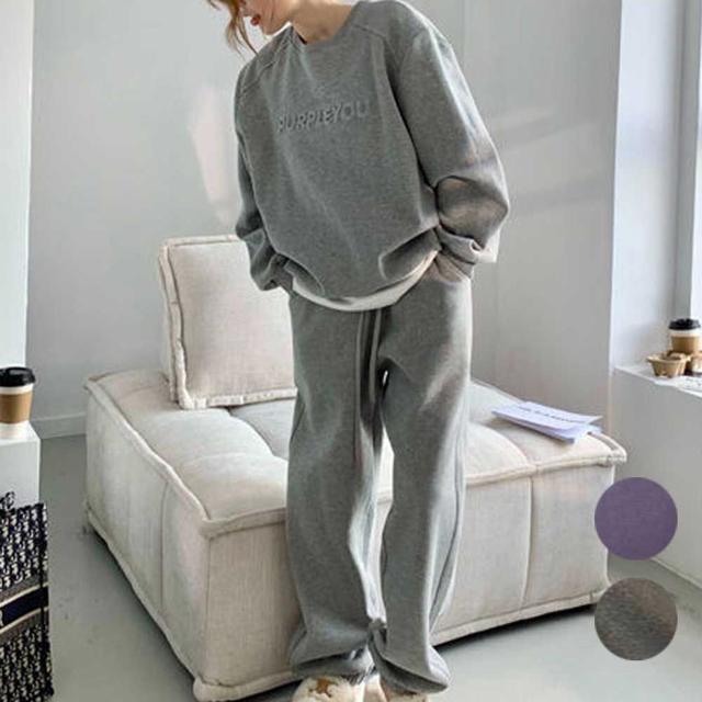 여자 기모 트레이닝세트 맨투맨 조거팬츠 겨울 원마일