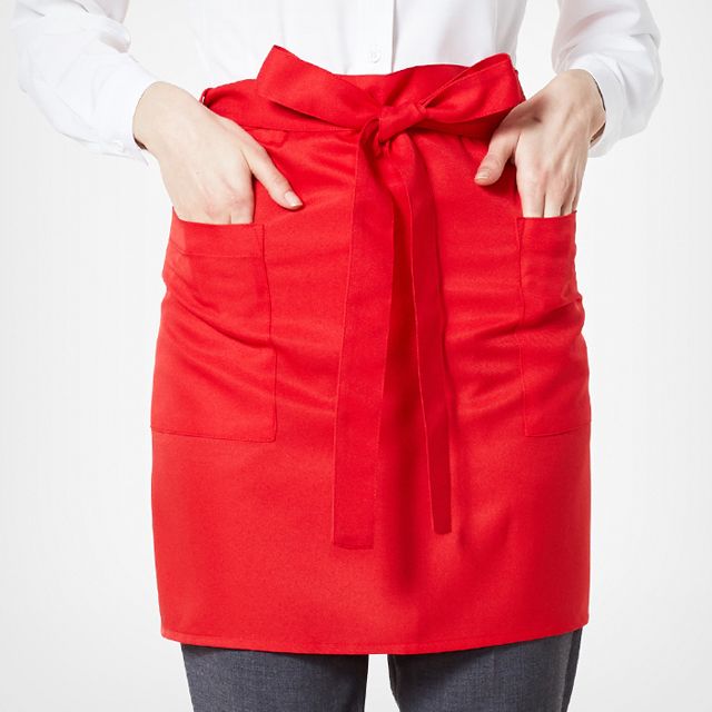 허리형 숏 엉덩이덮개 앞치마 레드 식당 주방 음식점