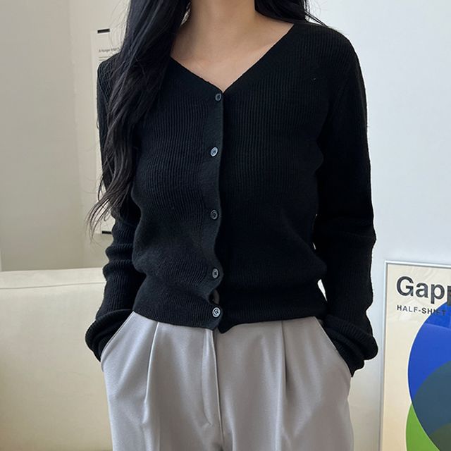 여성 크롭가디건 6컬러 1P 캐시 브이넥 봄가을 카디건