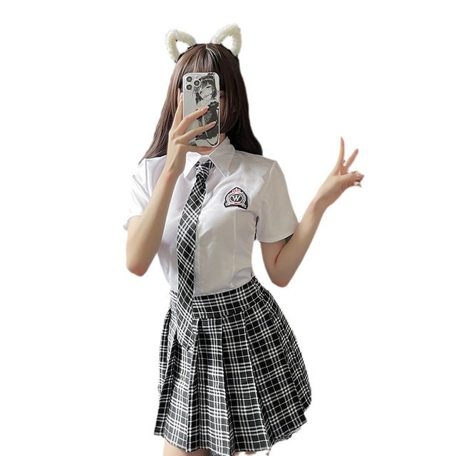 이플 여성 섹시 코스프레 셔츠 교복 제복 세트04