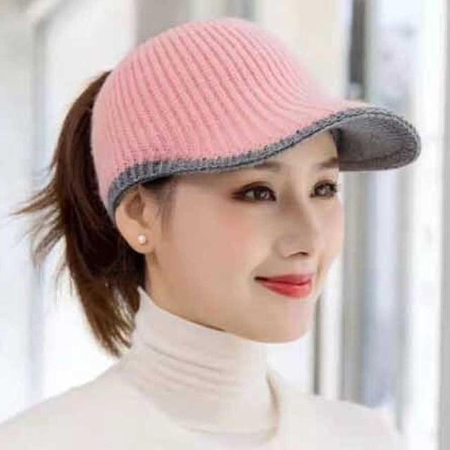 여자 가을 겨울 골프 웨어 모자 선바이저 니트 캡