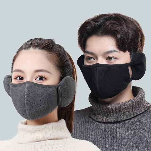 남녀공용 겨울 보온 일체형 귀마개 마스크