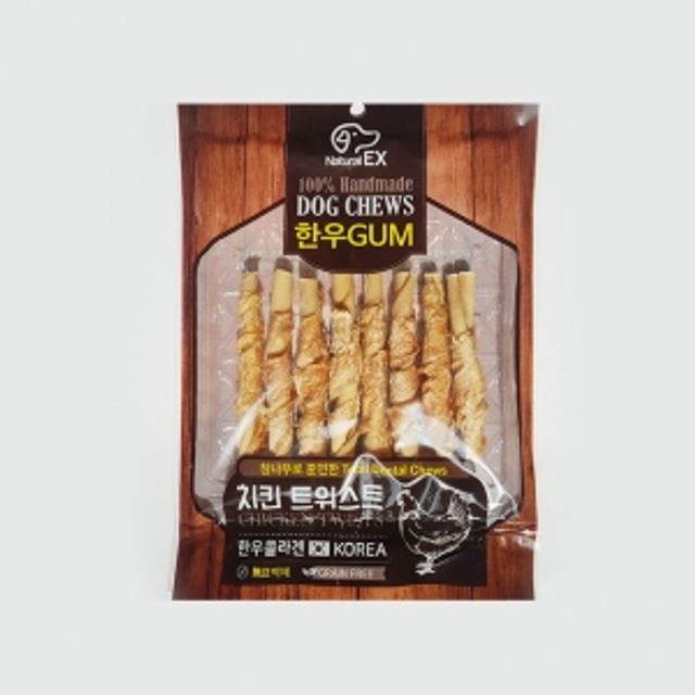 애견간식 내추럴EX 한우 치킨 트위스트 1팩 8p
