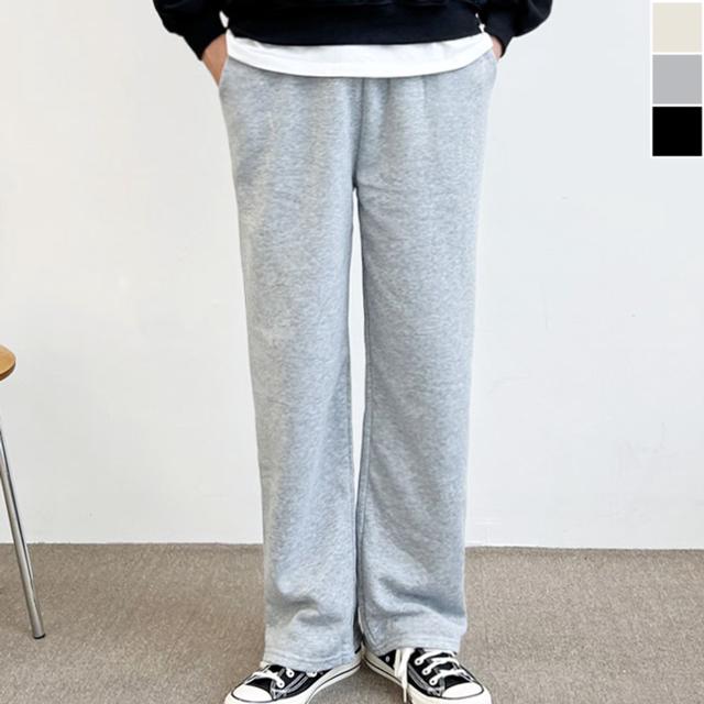 남자 기모안감 일자 팬츠 1P 겨울 보온 데일리 바지