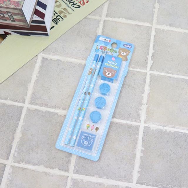 도장 지우개연필세트 CR 1000 학용품 필수 구성품