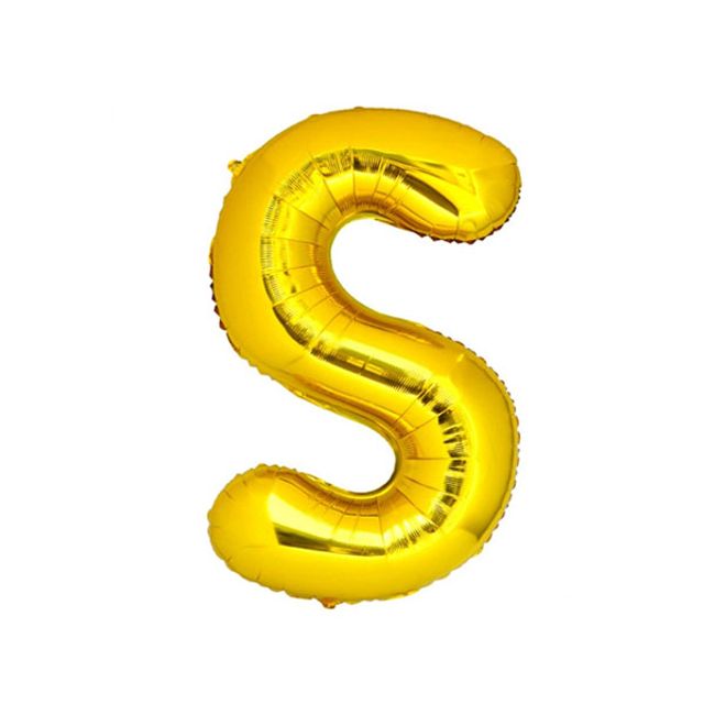 PW 알파벳은박풍선 대형 골드 S 생일 파티 장식