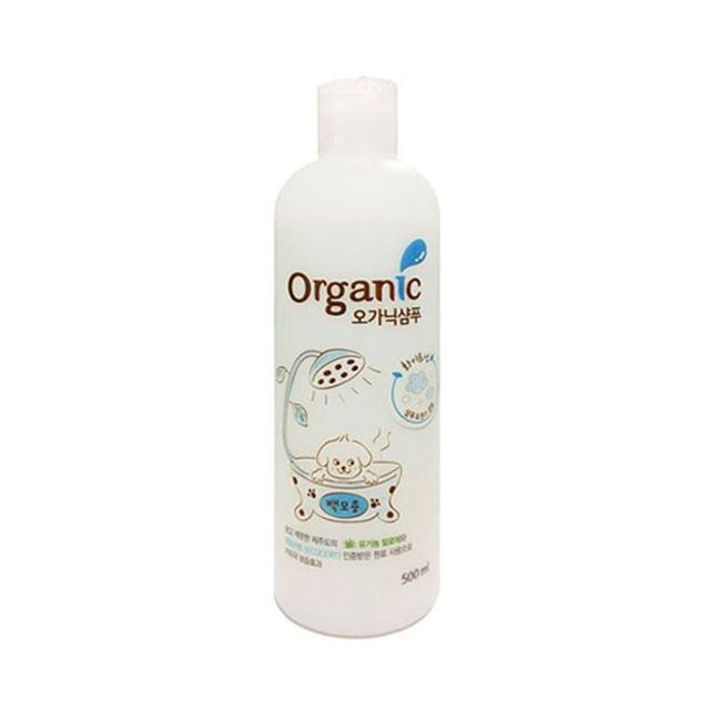 오가닉 강아지 샴푸 백모용 500ml 애견 목욕용품
