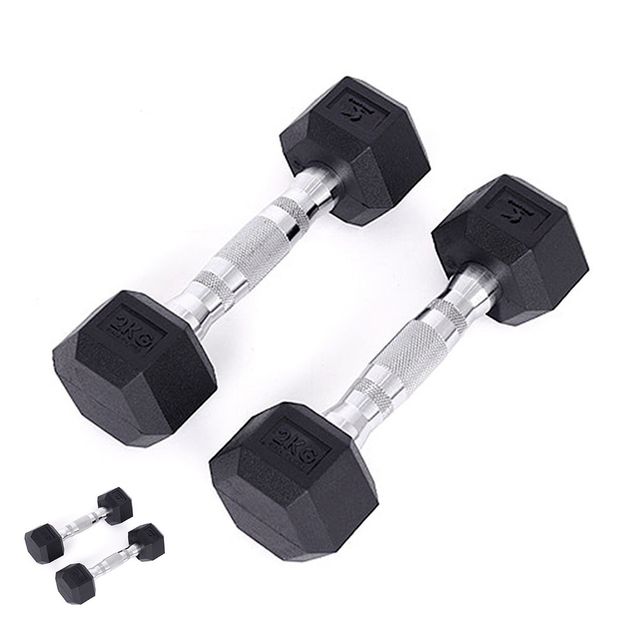운동기구아령 아령운동 덤벨 PEV 육각 아령 2kg x 2개 세트