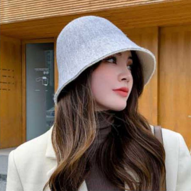 여성 5컬러 모직 심플 디자인 톤다운 컬러 버킷햇