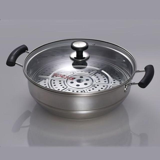 키친아트 스텐 찜 냄비 32cm 대용량 양수 찜기