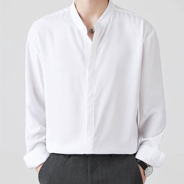 남자 차이나 카라 셔츠 기본핏 슬랙스 코디 직장인