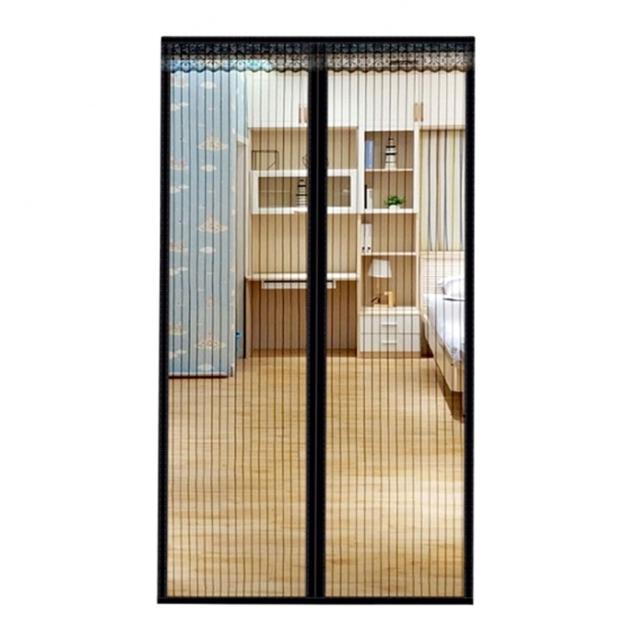 자석 모기장 현관문 방문용 90x200cm 스트라이프 블랙