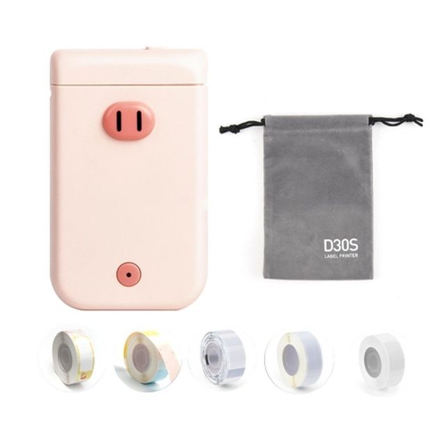 카피어랜드 라벨프린터기 세트 D30S핑크+파우치 라벨지5개