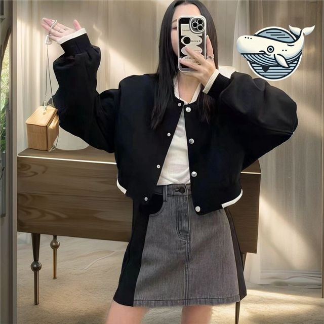 여자 블루종 크롭 항공점퍼 간절기 아우터